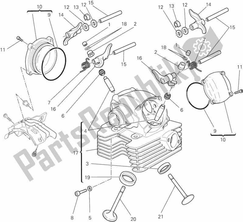 Todas las partes para Culata Vertical de Ducati Monster 796 ABS USA 2013